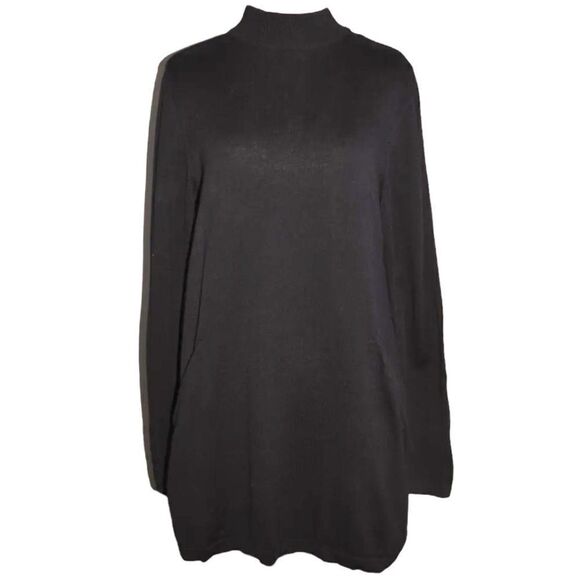 Joan Rivers Black Mock Net Knit Top w/ Pockets Size XS - Picture 2 of 6